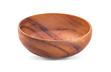 Tahta kase beyaz arka planda izole edilmiş.