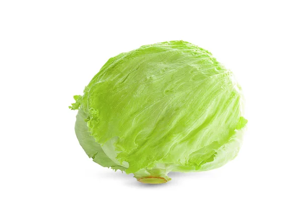 Lechuga verde iceberg sobre fondo blanco — Foto de Stock