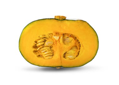 Beyaz arkaplanda izole edilmiş yeşil balkabağı