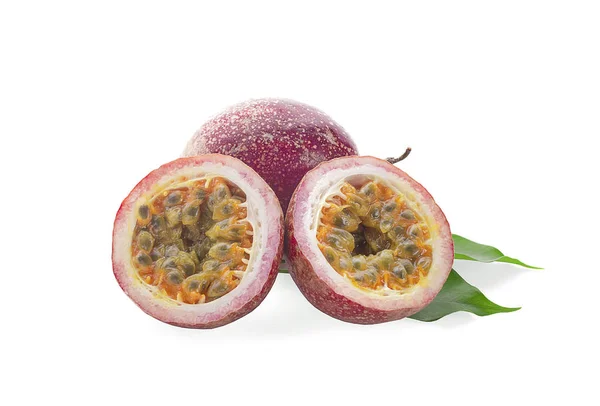 Passion Fruit Closeup White Backgrounds — Stock Photo, Image