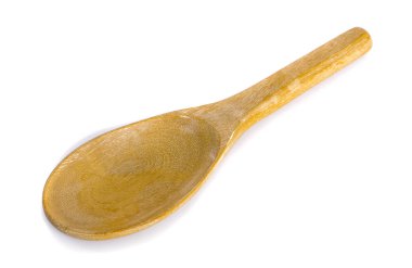 Beyaz backgroun izole Rustik tahta kaşık
