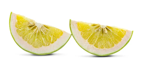 Pomelo Cítricos Con Hojas Aisladas Sobre Fondo Blanco — Foto de Stock