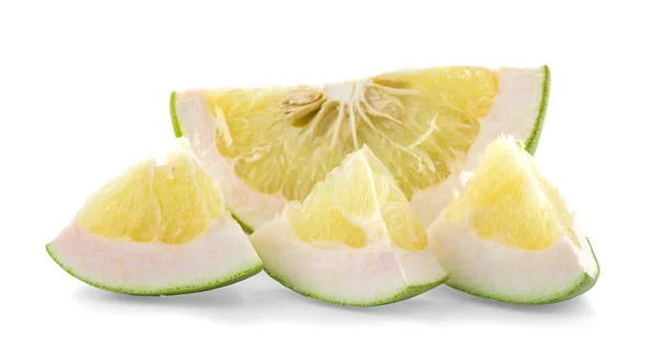 Pomelo Cítricos Con Hojas Aisladas Sobre Fondo Blanco — Foto de Stock