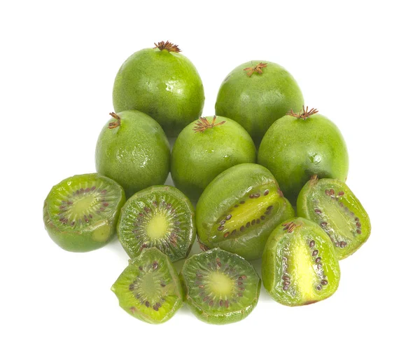 Mini Kiwi Owoc Dziecka Białym Tle — Zdjęcie stockowe