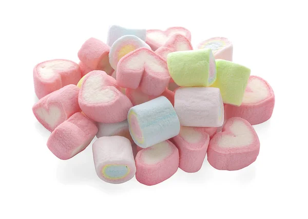 Marshmallows Kolorowe Izolowane Białym Tle — Zdjęcie stockowe