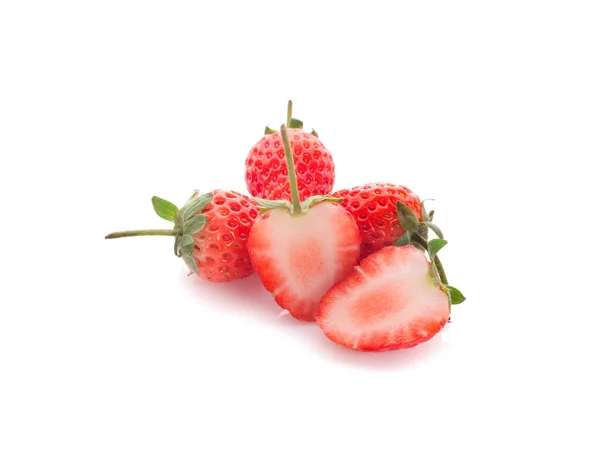 Frische Erdbeeren Eine Isolierte Auf Weißem Hintergrund — Stockfoto