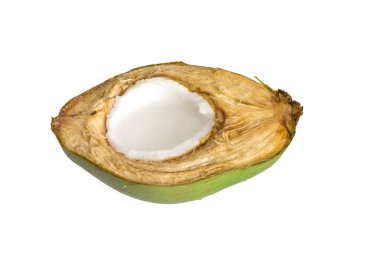 Beyaz arkaplanda izole edilmiş hindistan cevizi