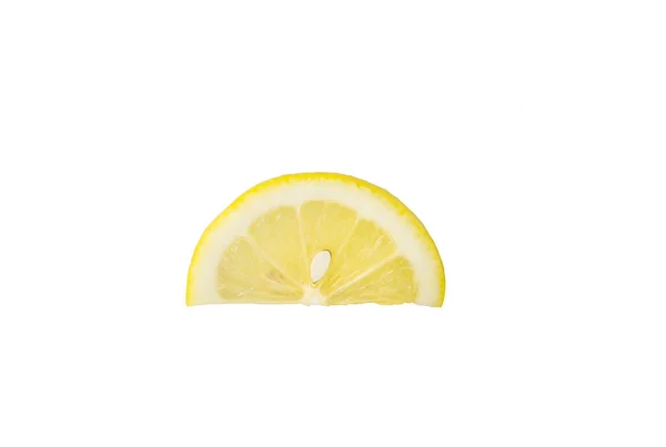 Une Tranche Agrumes Citron Isolé Sur Fond Blanc — Photo