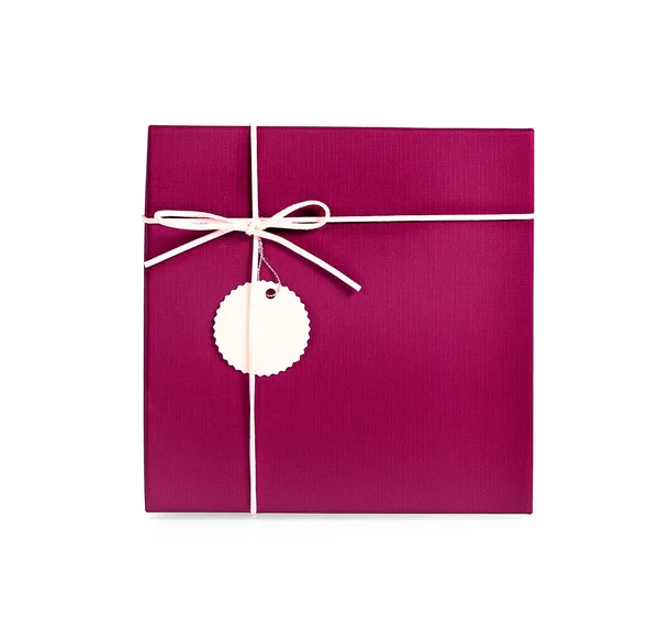 Purple Gift Box Isolated White Background — Stock Photo, Image