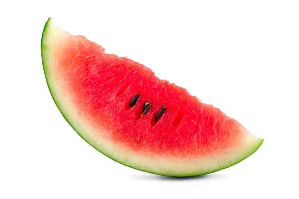 Scheiben Von Wassermelone Eine Isolierte Auf Weißem Hintergrund — Stockfoto