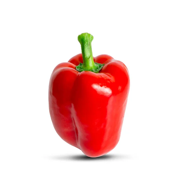 Söt Röd Bell Pepper Isolerad Vit Bakgrund — Stockfoto