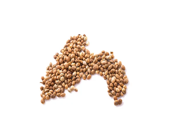 Heap Hemp Seeds White Background — Stock Photo, Image