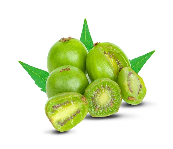Mini Kiwi Owoc Dziecka Izolowane Białym Tle — Zdjęcie stockowe