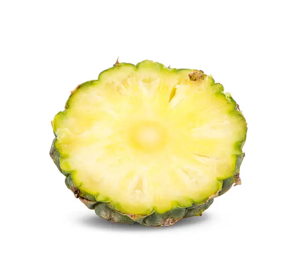 Ananas Plastry Izolowane Białym Tle Ścieżką Wycinania — Zdjęcie stockowe