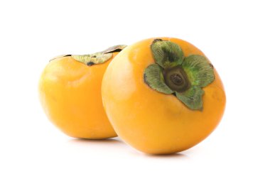 Hurma meyvesi beyaz bir arka planda izole edilmiş. Kırpma yolu.