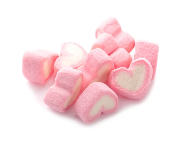 Marshmallows Isolerad Vit Bakgrund — Stockfoto