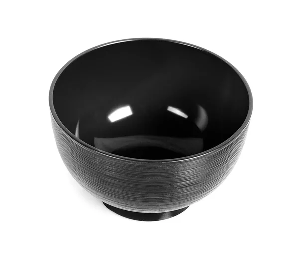 Black Empty Bowl Isolated White Background — Stock Photo, Image