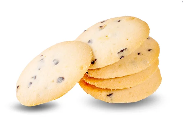 Choklad Chip Cookie Isolerad Vit Bakgrund — Stockfoto