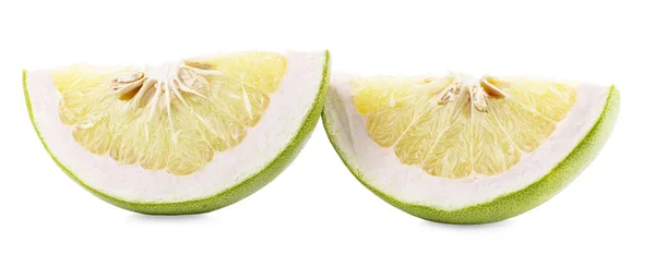 Pomelo Cítricos Con Hojas Aisladas Sobre Fondo Blanco — Foto de Stock