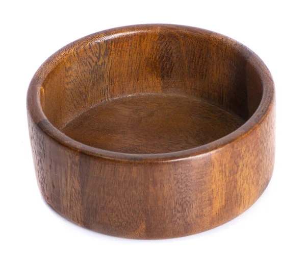 Wood Bowl Isolated White Background — Stock Photo, Image