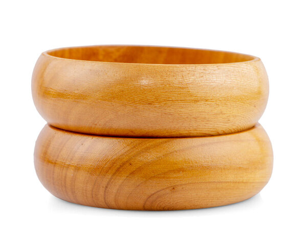 wooden bowl an isolated on white background