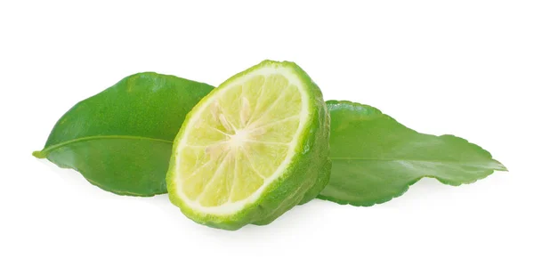 Bergamot Meyvesi Beyaz Arka Planda Yarı Yarıya Izole Edilmiş — Stok fotoğraf