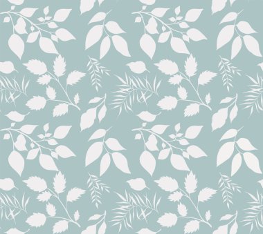 Sorunsuz doku bırakır. Mavi zemin üzerine beyaz yaprakları