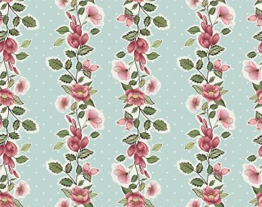 Trendy çiçek desenli çiçek birçok tür. Sorunsuz vektör doku. Koyu arka plan üzerinde elinde çizilmiş tarzı ile yazdırma