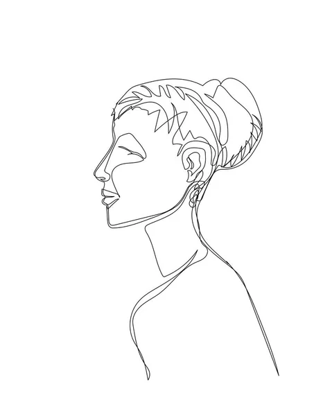 Kız. Tek bir çizgi ile çizilmiş