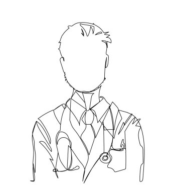 Doktor. Tek bir çizgi ile çizilmiş