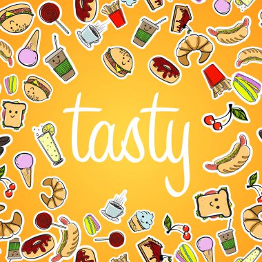 Kağıt üzerinde fast food şablonu.