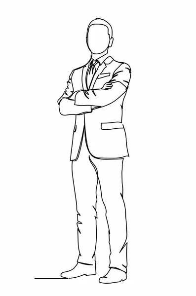 The man is thoughtful, in a suit. Office man — Stock Vector