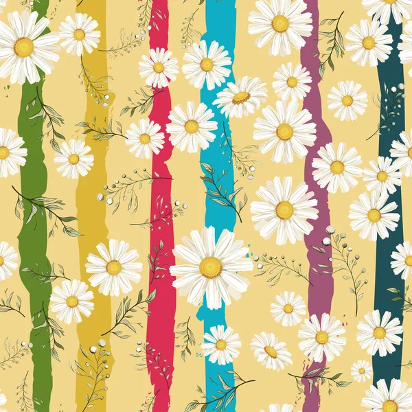 Vektör seamless modeli ile chamomiles
