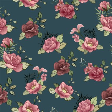 Vektör Tekstil için içinde vintage tarzı ile seamless modeli