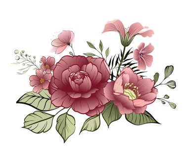 Çiçek tasarım öğeleri. Zarif kartı