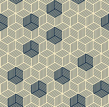 Dikişsiz desen, geometrik, küp