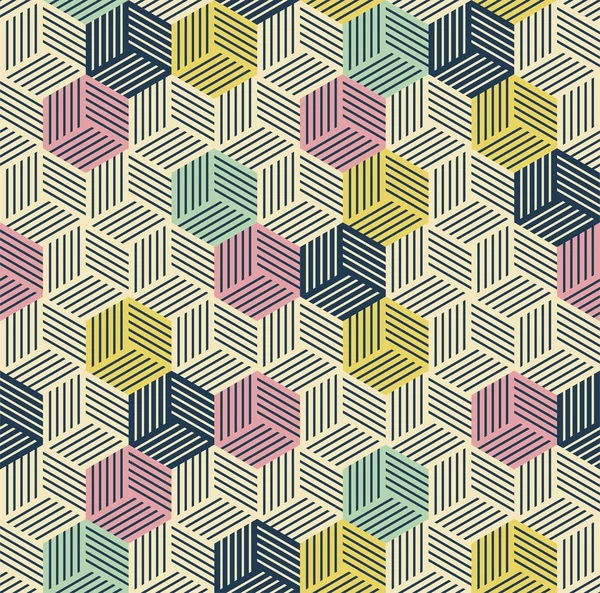 Motif sans couture, géométrique, cube — Image vectorielle