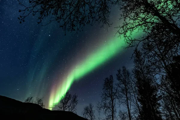Increíble Colores Naturales Aurora Boreal Las Luces Del Norte Sobre — Foto de Stock