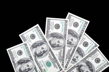 Amerikan Doları faturalarında bir siyah arka plan, para, isolaited