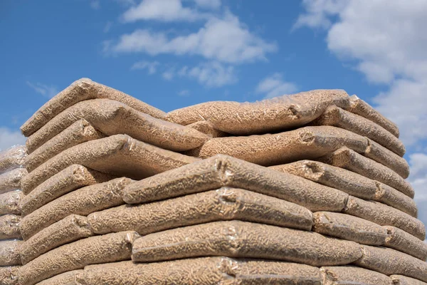 Pile Stacked Plastic Bags Ful Biomass — Stock Photo, Image