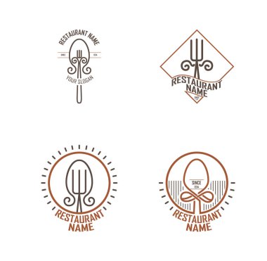 Logo, Simge Restoranı. Kaşık ya da Çatal, Çizgi Sanatı, Basit Paket