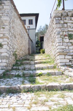 Berat eski şehir ve Osum nehir Holy Trinity Kilisesi Berat Kalesi: Arnavutluk, Haziran 2018