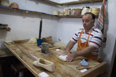 El sanatları yün terlikler el yapımı proction Kruje, Arnavutluk