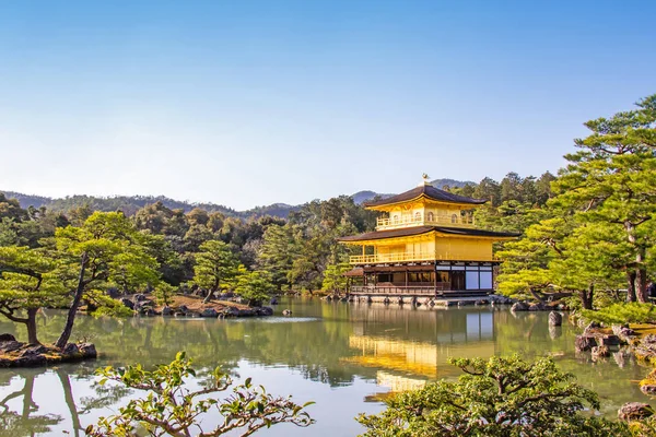 Altın Köşk Kinkaku Tapınağı Biri Kyoto Ünlü Tapınağı Nın Güzel — Stok fotoğraf