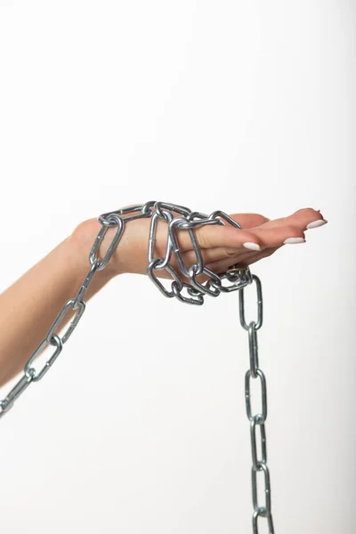 Chained Hands Restrict Your Movement — Stock Photo, Image