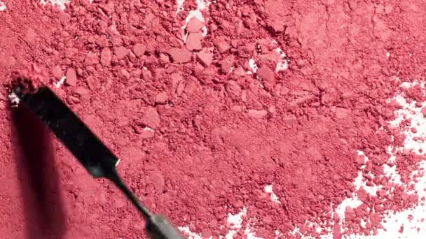 Maquillaje rosa textura en polvo — Vídeo de stock