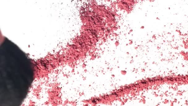 Maquillaje rosa textura en polvo — Vídeo de stock