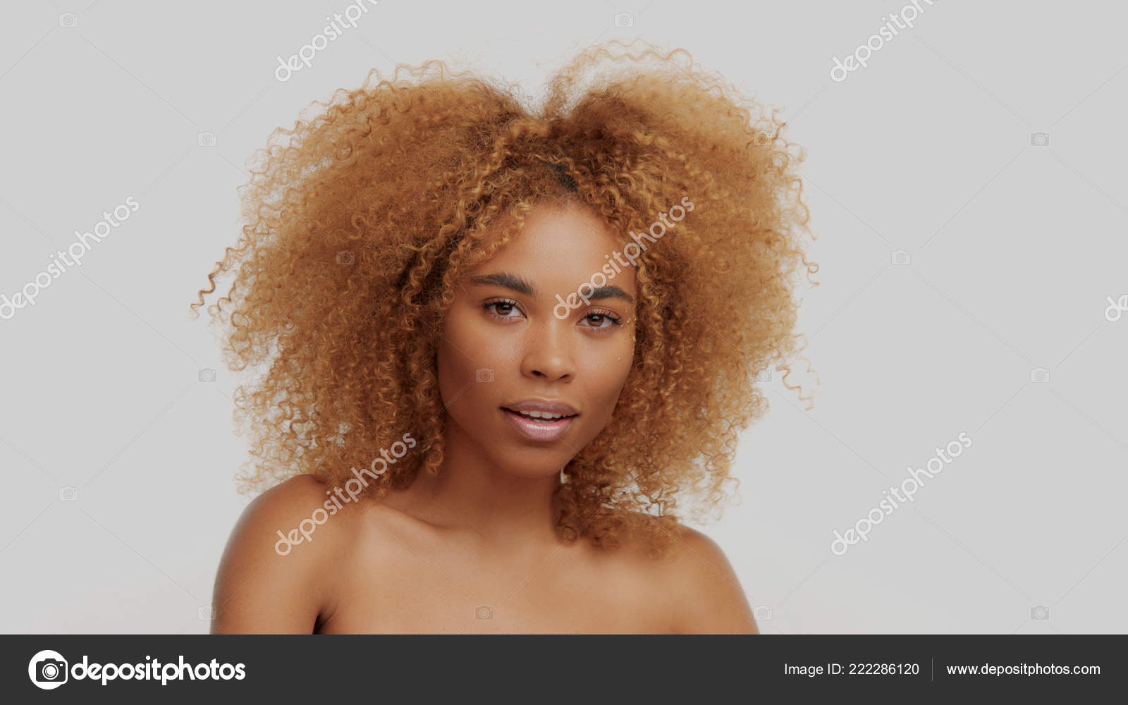 Mixed Race Blonde Hair Curly Mixed Race Black Blonde Model With