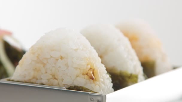 Bolas de arroz Onigiri — Vídeos de Stock