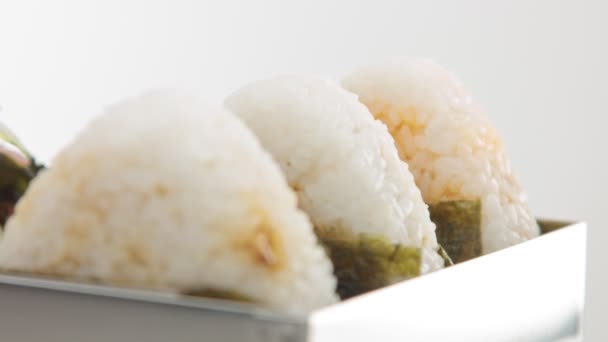 Bolas de arroz Onigiri — Vídeos de Stock